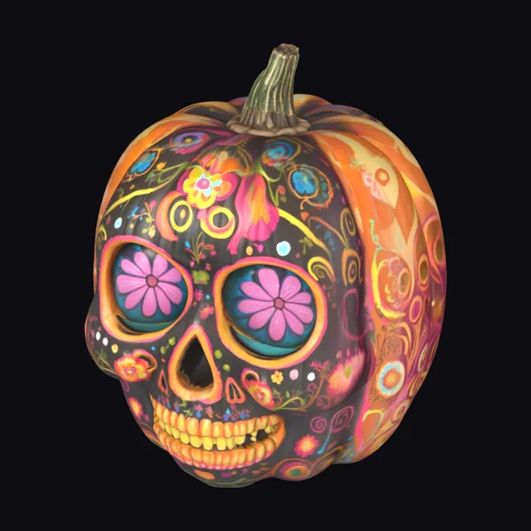 Sugar Skull Pumpkin