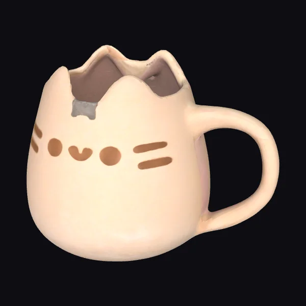 Cracked Cat Face Mug