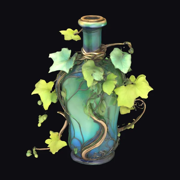 Vine Wrapped Glass Flask