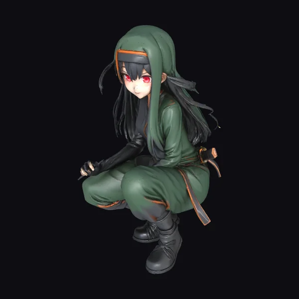 Crouching Ninja Girl