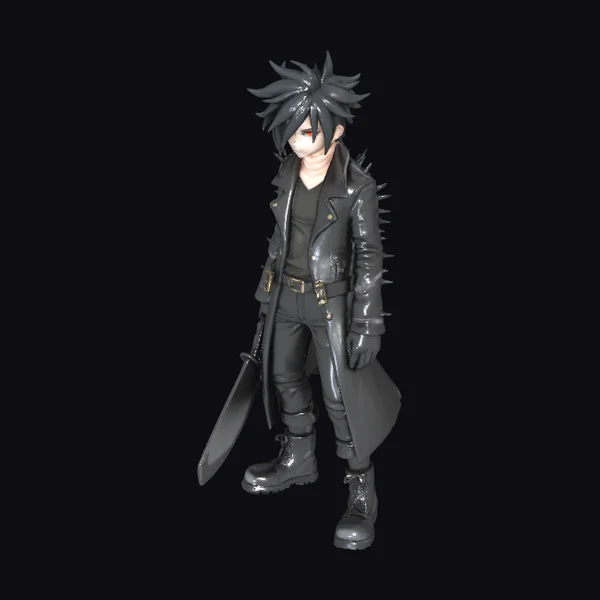 Spiky Black Anime Villain