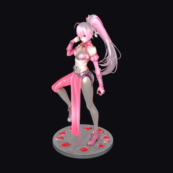 Pink Anime Girl Fighter