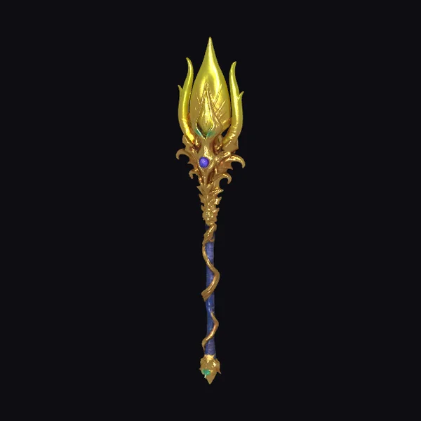 Golden Anime Magic Staff