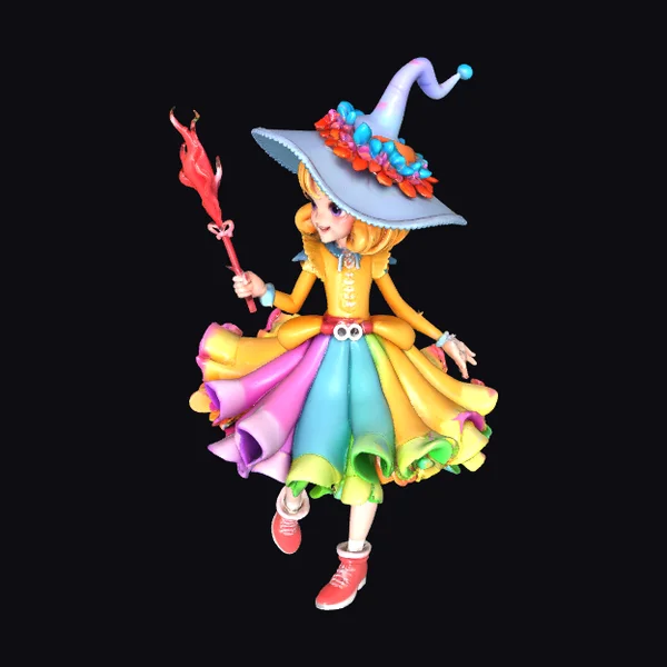 Anime Female Wizard Prankster