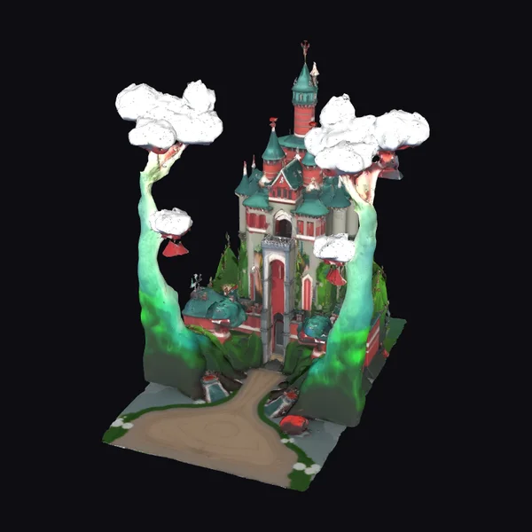 Whimsical Floating Castle Scene