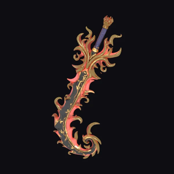 Flaming Katana Sword