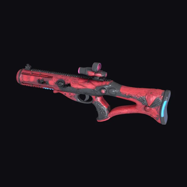 Red Anime Style Rifle