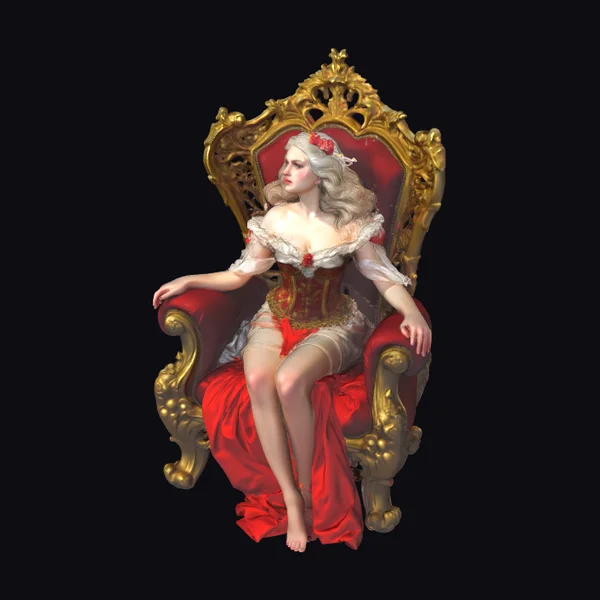 Elegant Queen on Throne