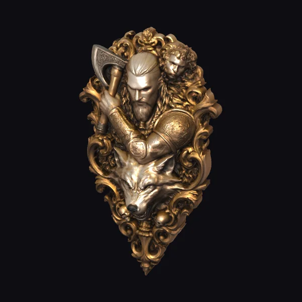 Warrior with Battle Axe Emblem