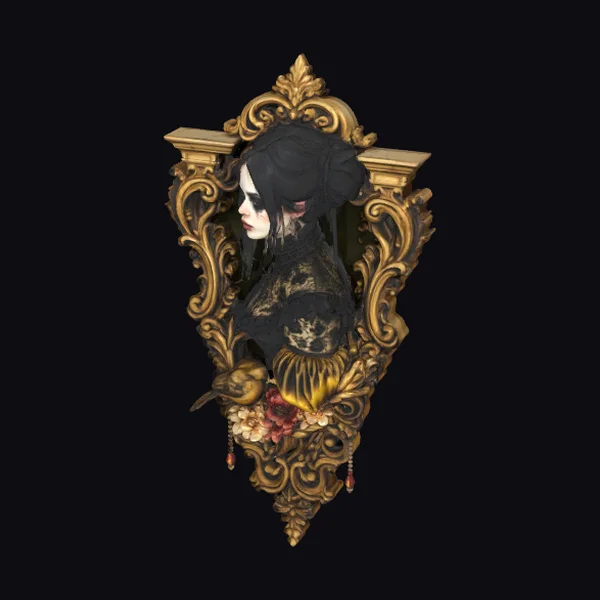 Gothic Lady in Mirror