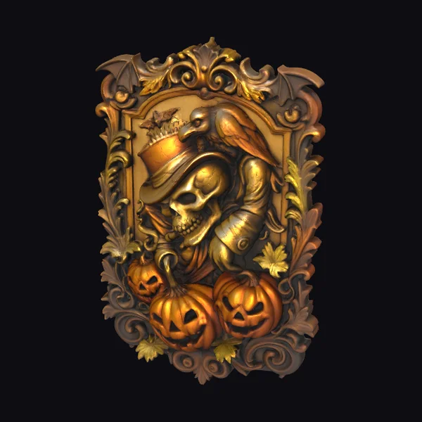 Golden Skull Plaque