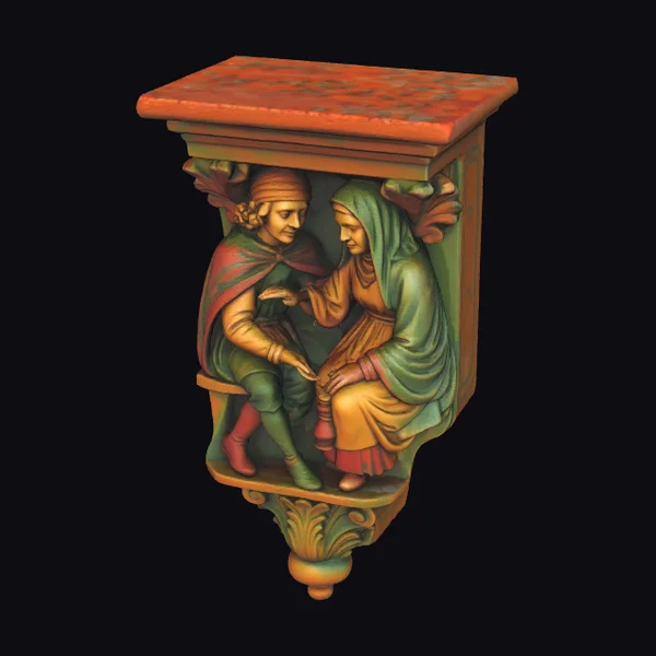 Medieval Lovers Wall Relief