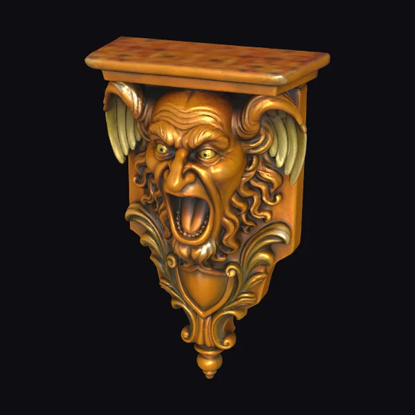 Screaming Gargoyle Face Bracket