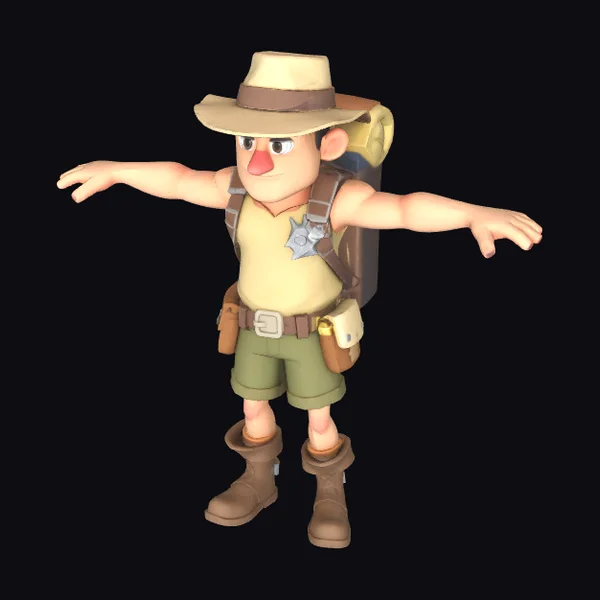 Cartoon Explorer Boy