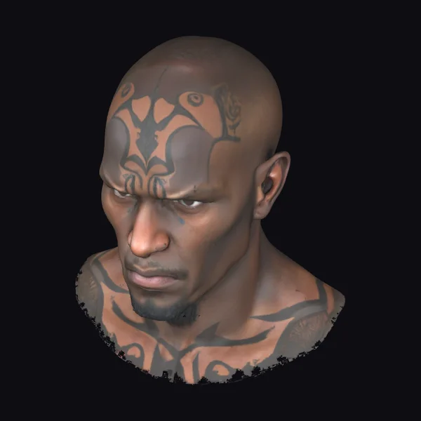 Tattooed African American Man
