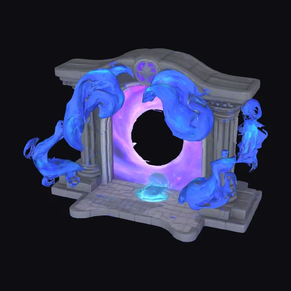 Glowing Blue Portal Archway