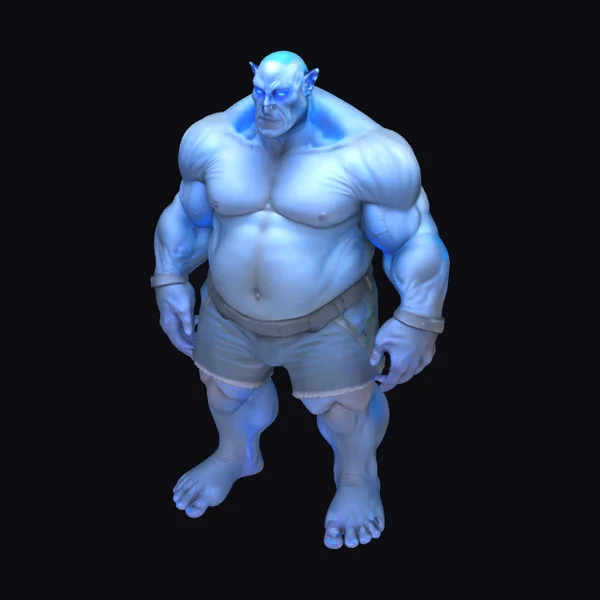Giant Blue Humanoid Figure
