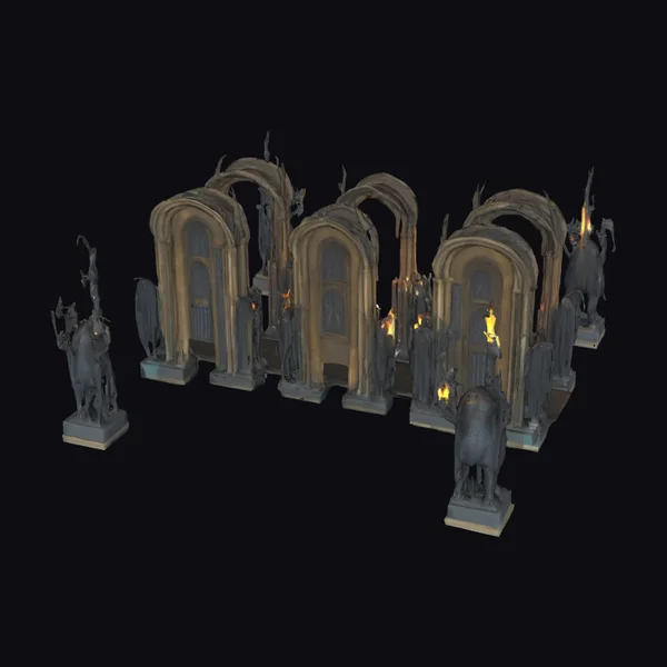 Dark Cathedral Corridor Set