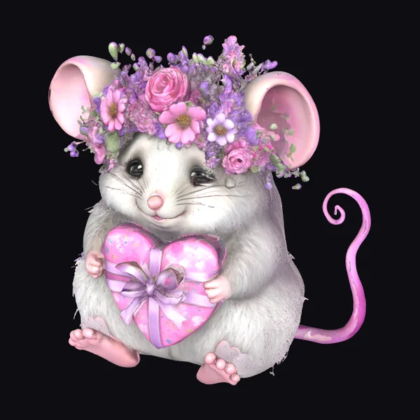 Adorable Floral Mouse