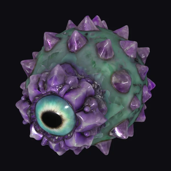 Purple Crystal Eyeball Creature