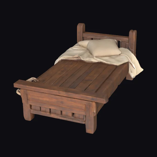 Rustic Wooden Peasant Bed