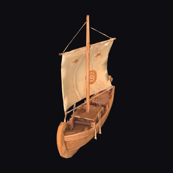 Ancient Wooden Sailboat
