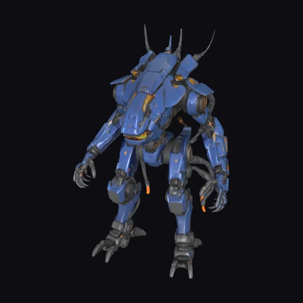 Blue Mech Insectoid Robot