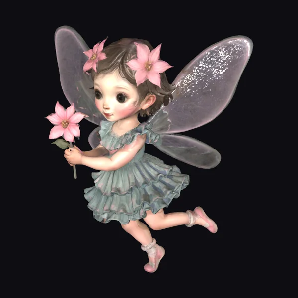 Little Fairy with Flowers