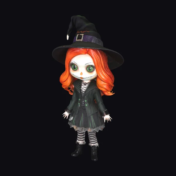 Cartoon Witch Girl