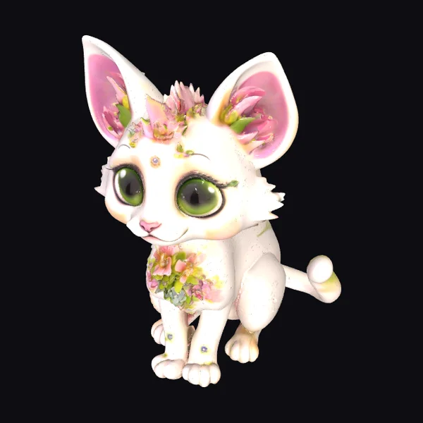Floral White Kitten