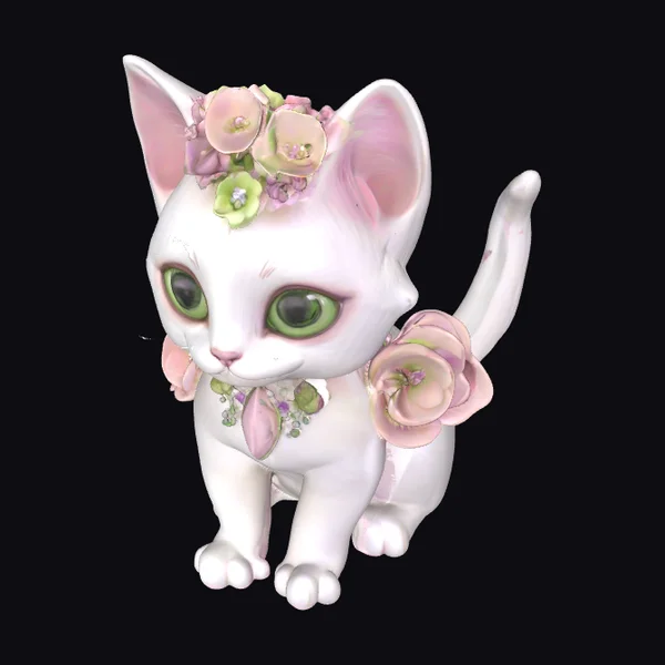 Floral White Kitten