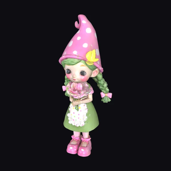Gnome Girl with Flower