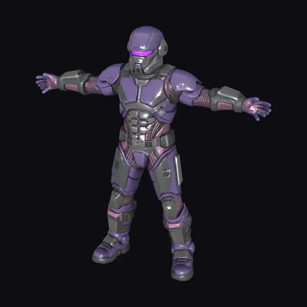 Purple Sci-Fi Soldier