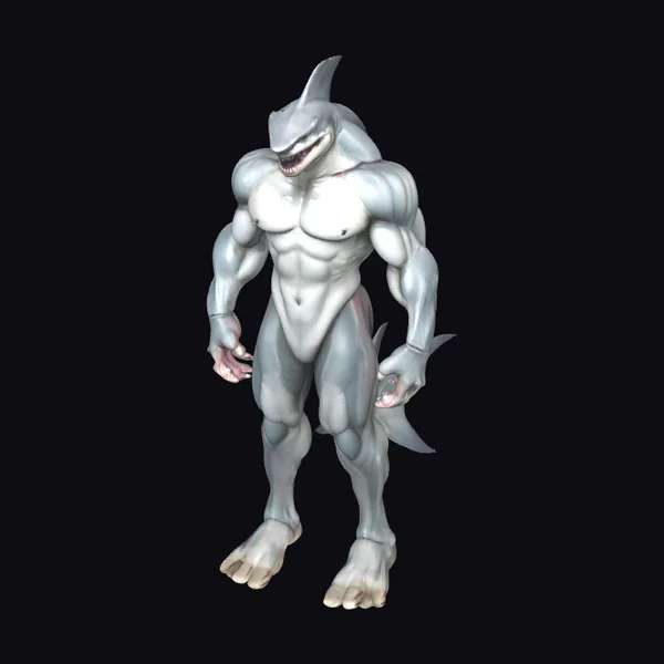 Muscular Shark Human Hybrid