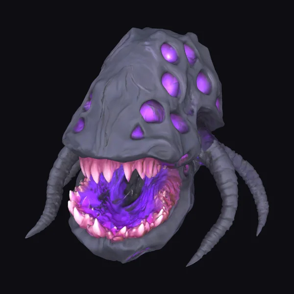 Purple Amorphous Creature Head