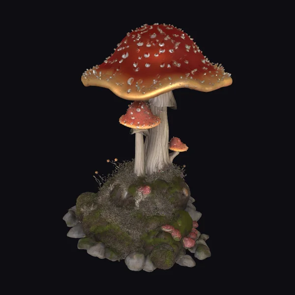 Fantasy Mushroom Tree Scene
