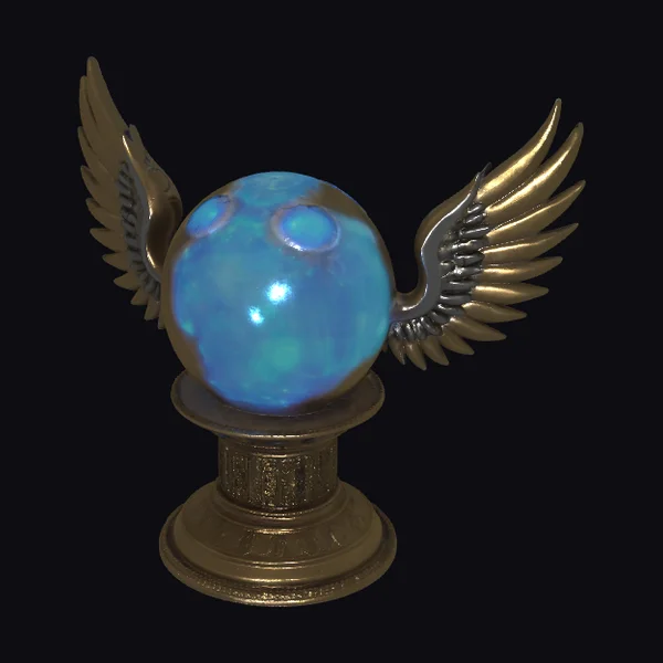 Glowing Blue Orb Pedestal