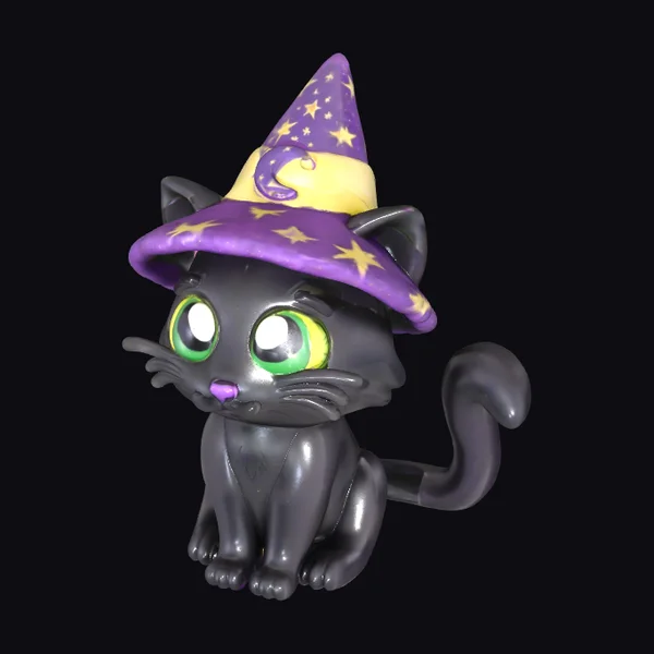 Cute Black Cat Witch