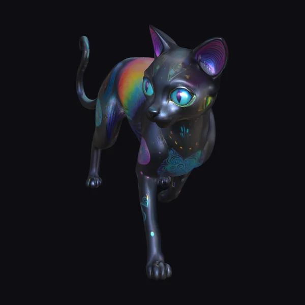 Iridescent Black Cat