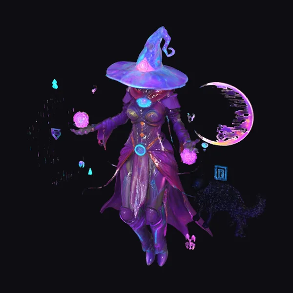 Futuristic AI Witch