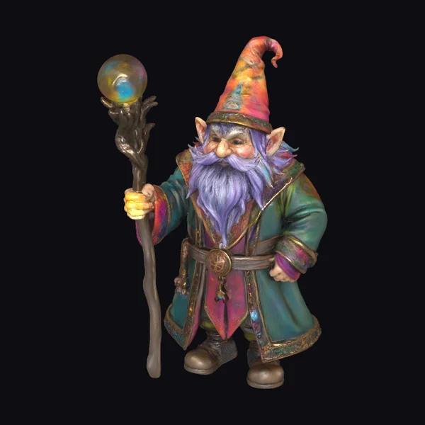 Gnome Sorcerer with Staff
