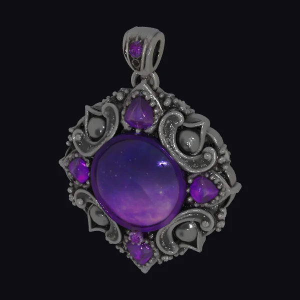 Purple Gemstone Pendant