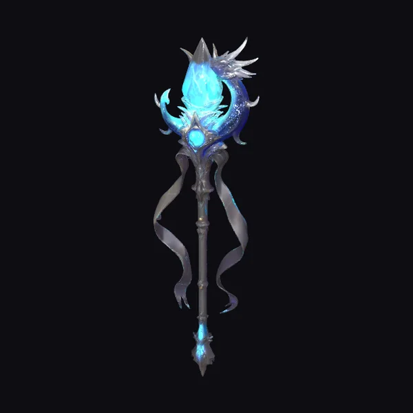 Glowing Blue Magical Staff