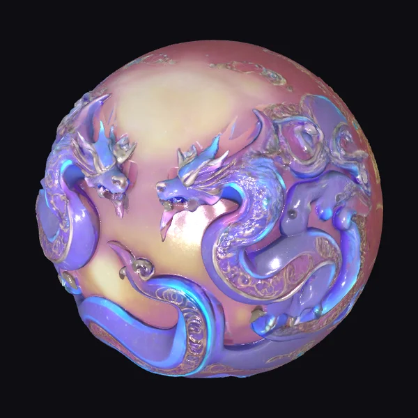 Purple Dragon Ornate Sphere