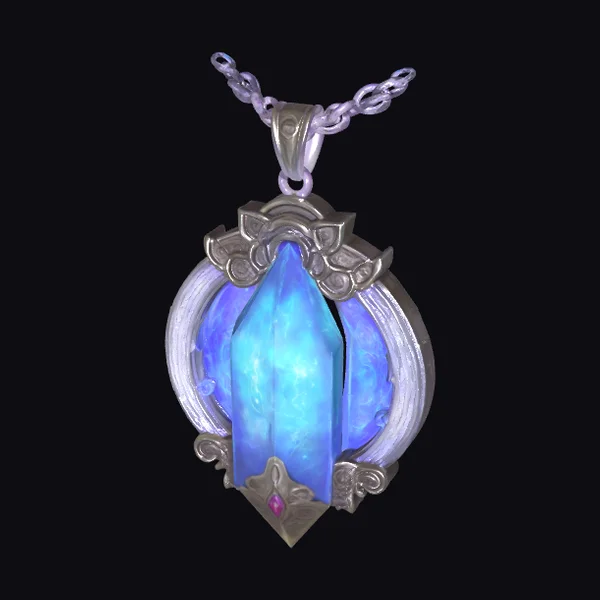 Glowing Blue Crystal Pendant