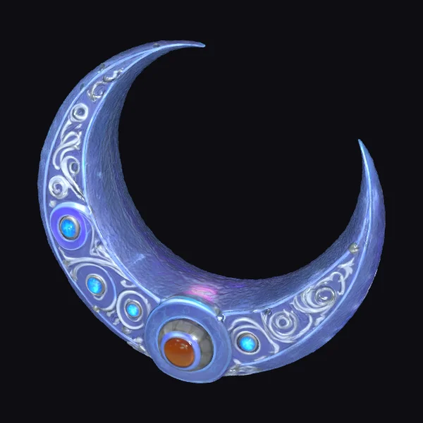 Ornate Blue Crescent Artifact