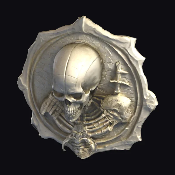 Skeletal Warrior Bust Plaque