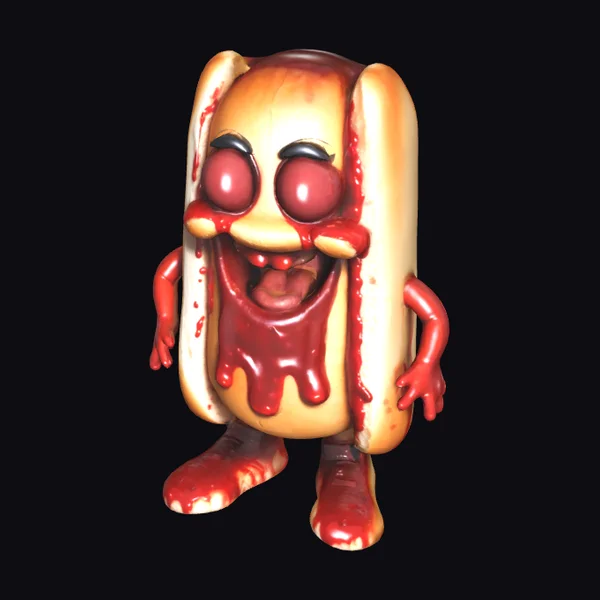 Bloody Hotdog Character