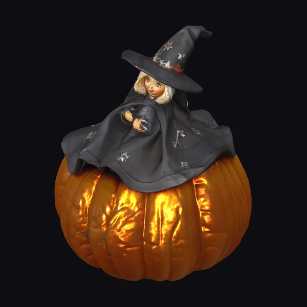 Pumpkin Witch Doll