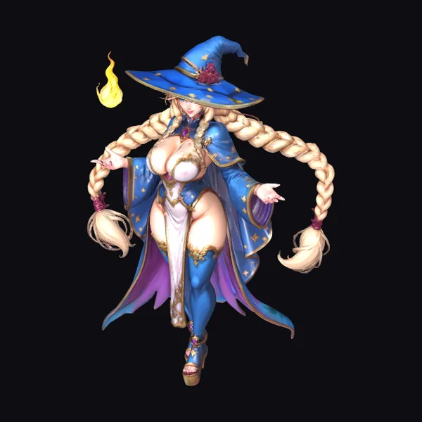 Blonde Braided Fantasy Sorceress